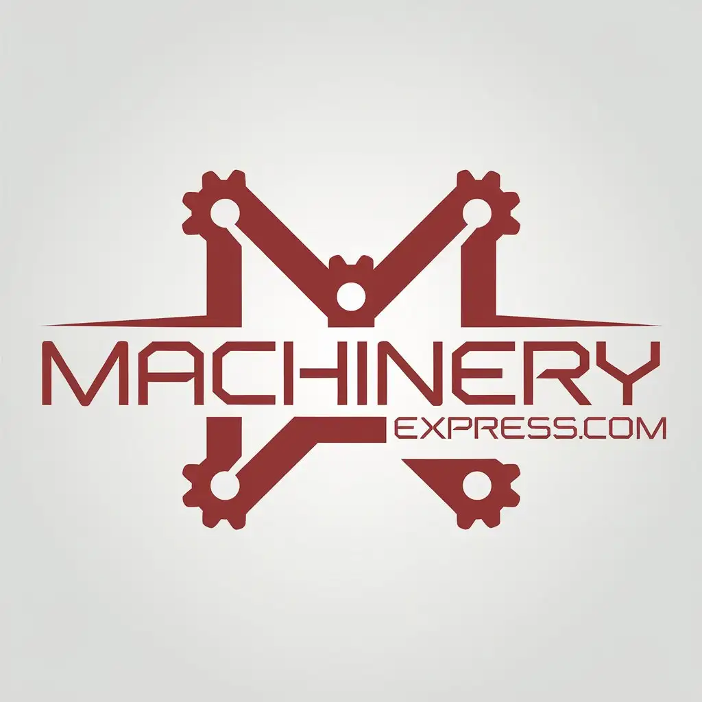 LOGO Design for MachineryExpress Red TextBased Wordmark with Modern and Sleek Design