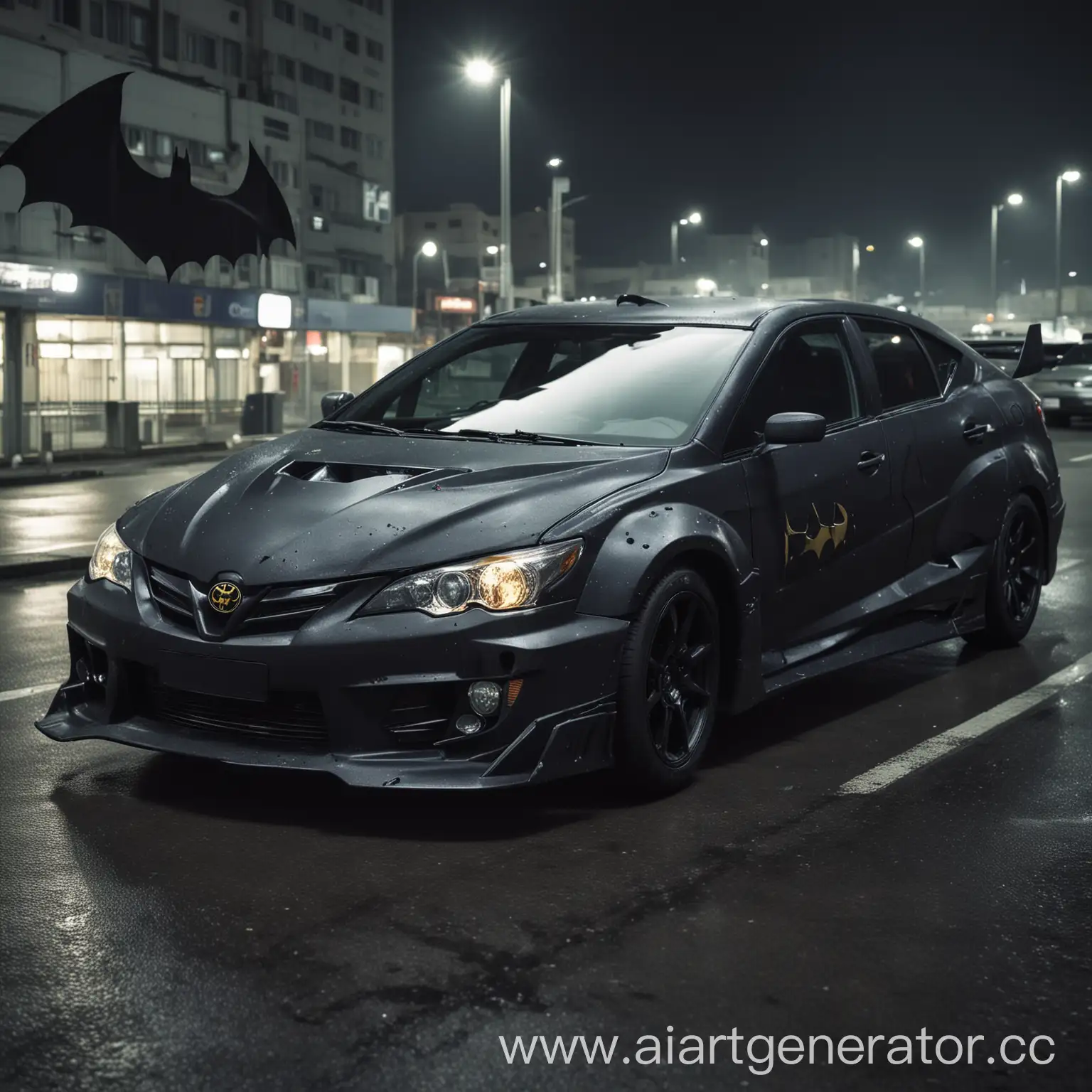 Batman-Driving-Toyota-Caldina-at-Night-in-Gotham-City