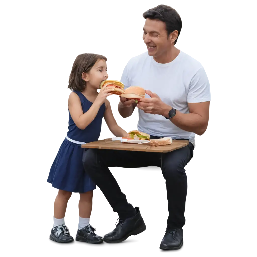 HighQuality-PNG-Image-of-Father-and-Happy-Child-Eating-a-Hamburger