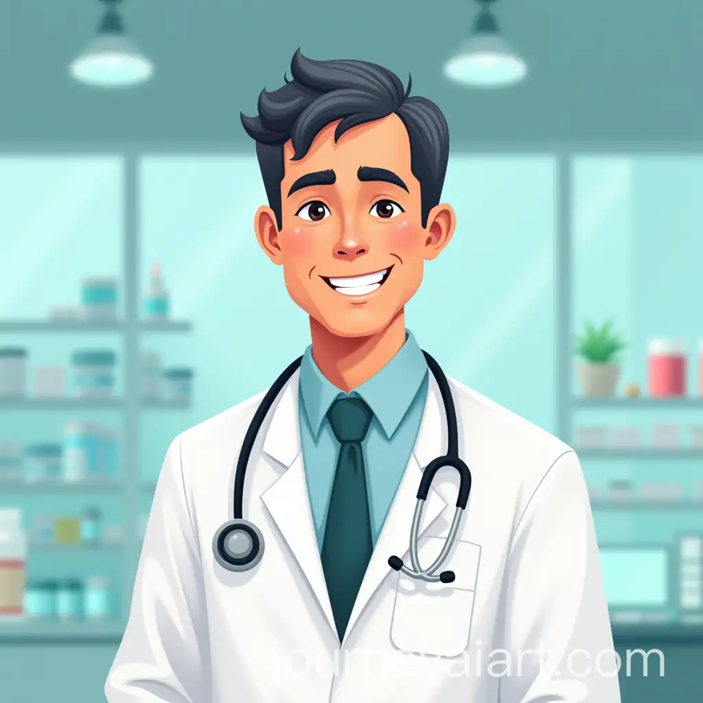 Friendly-Moroccan-Pharmacist-in-Modern-Clinic-Environment