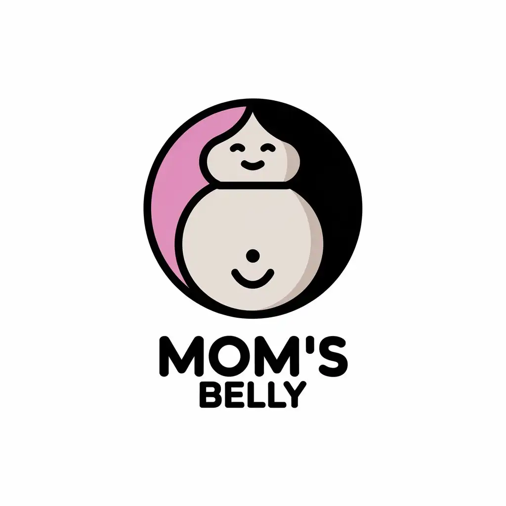 a vector logo design,with the text "mom's belly", main symbol:mom's belly,complex,clear background