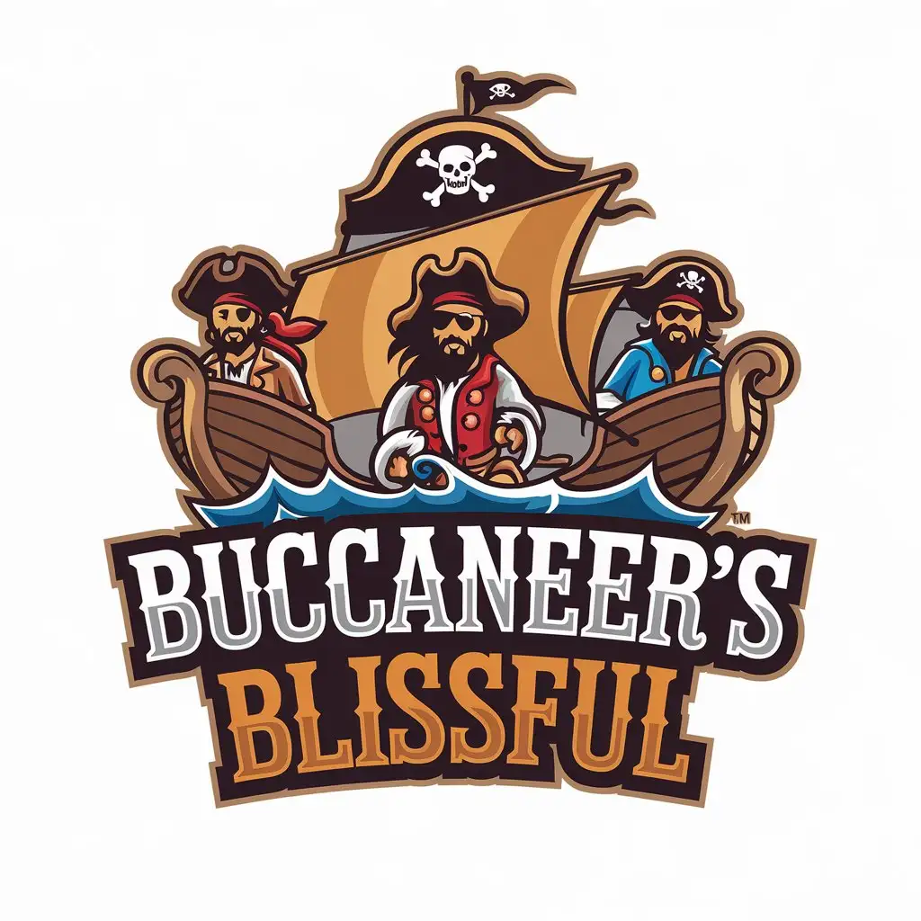 LOGO Design for Buccaneers Blissful Pirate Ship Theme with Bold Typography for Entertainment Industry