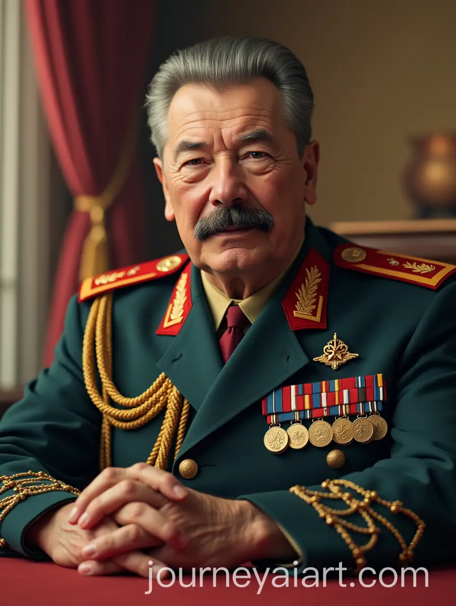 Stalin-Celebrating-a-Birthday-with-a-Gesture-of-Congratulations