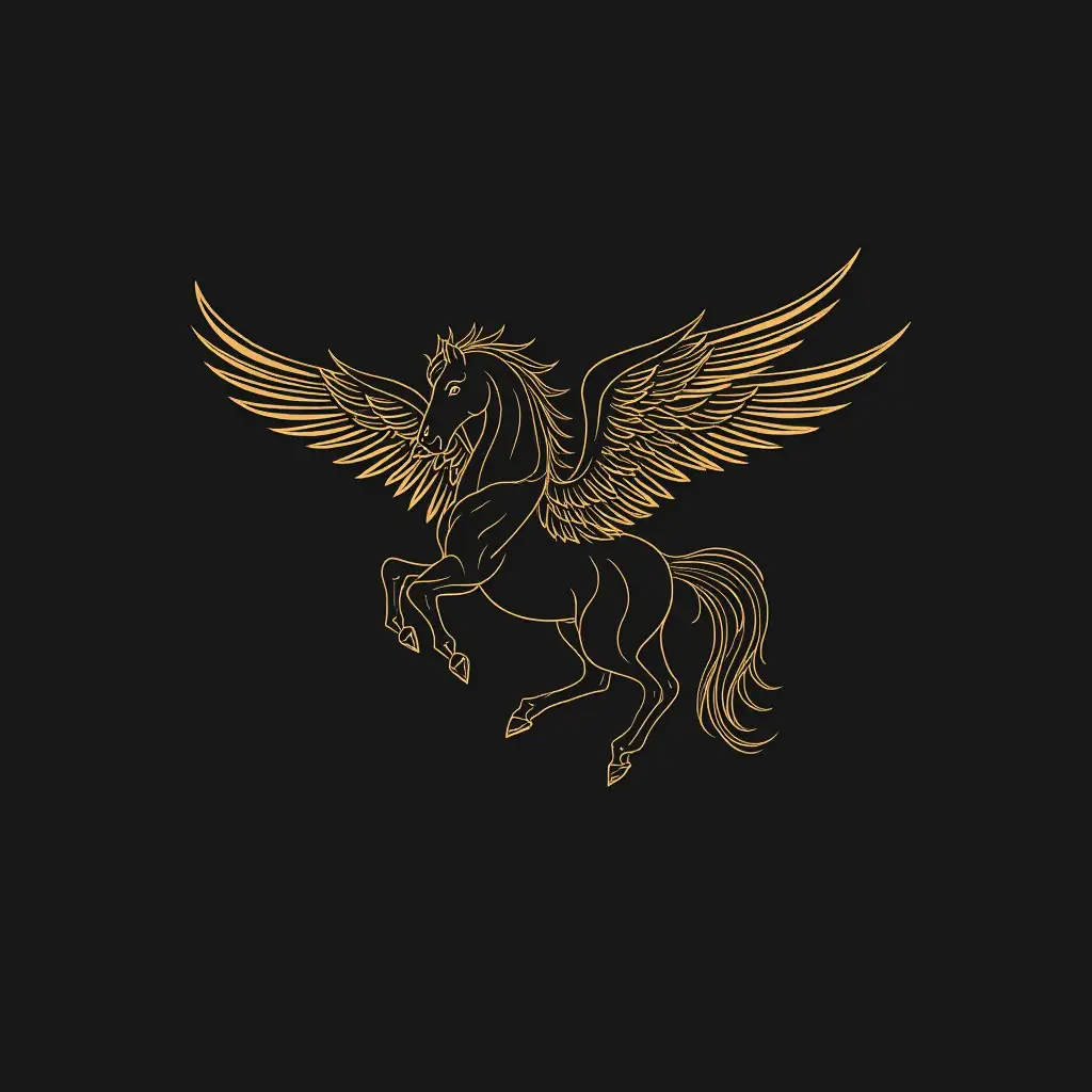 i want a logo for my online store clothes : Pegasus Store. i prefere dark bacgroung and gold  for the pegasus . somthing realistit but simple at the same time.