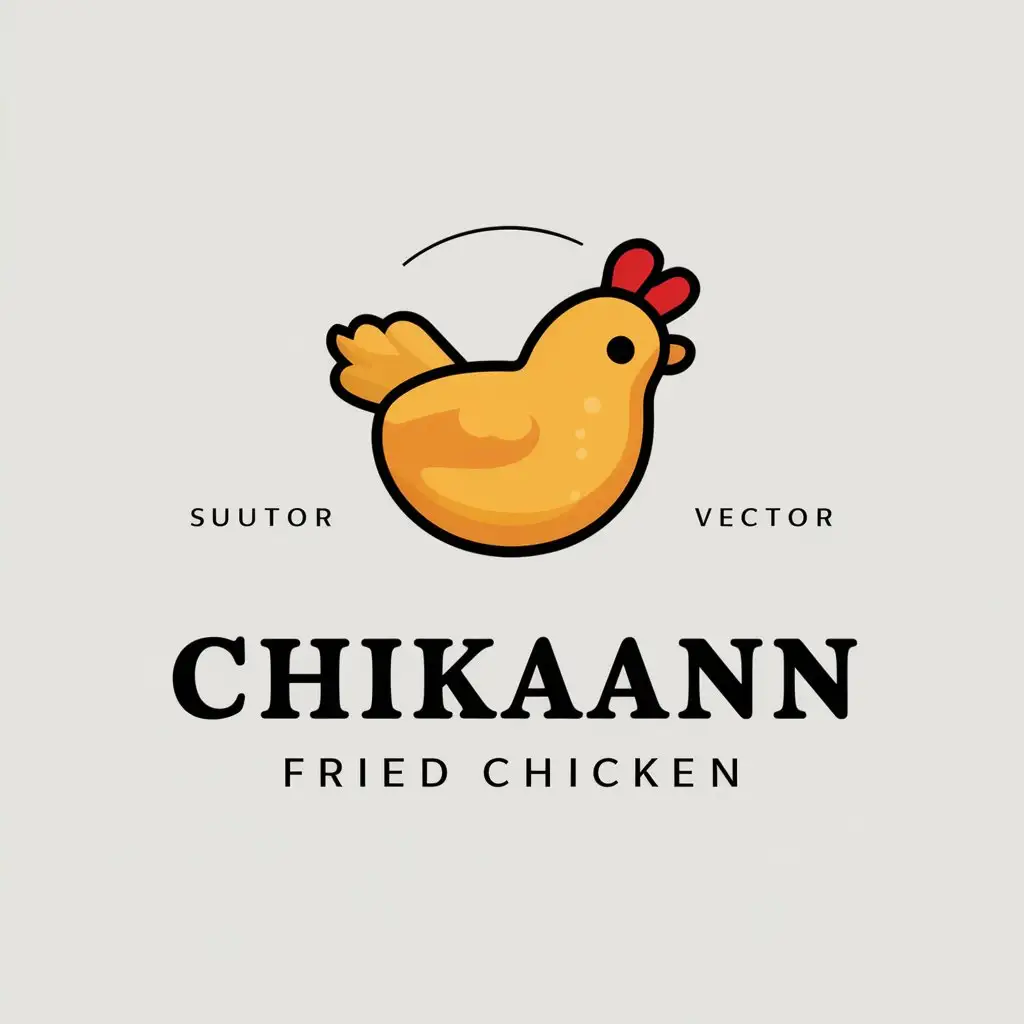 LOGO Design For Chikaann Fried Chicken Symbol in Minimalistic Style