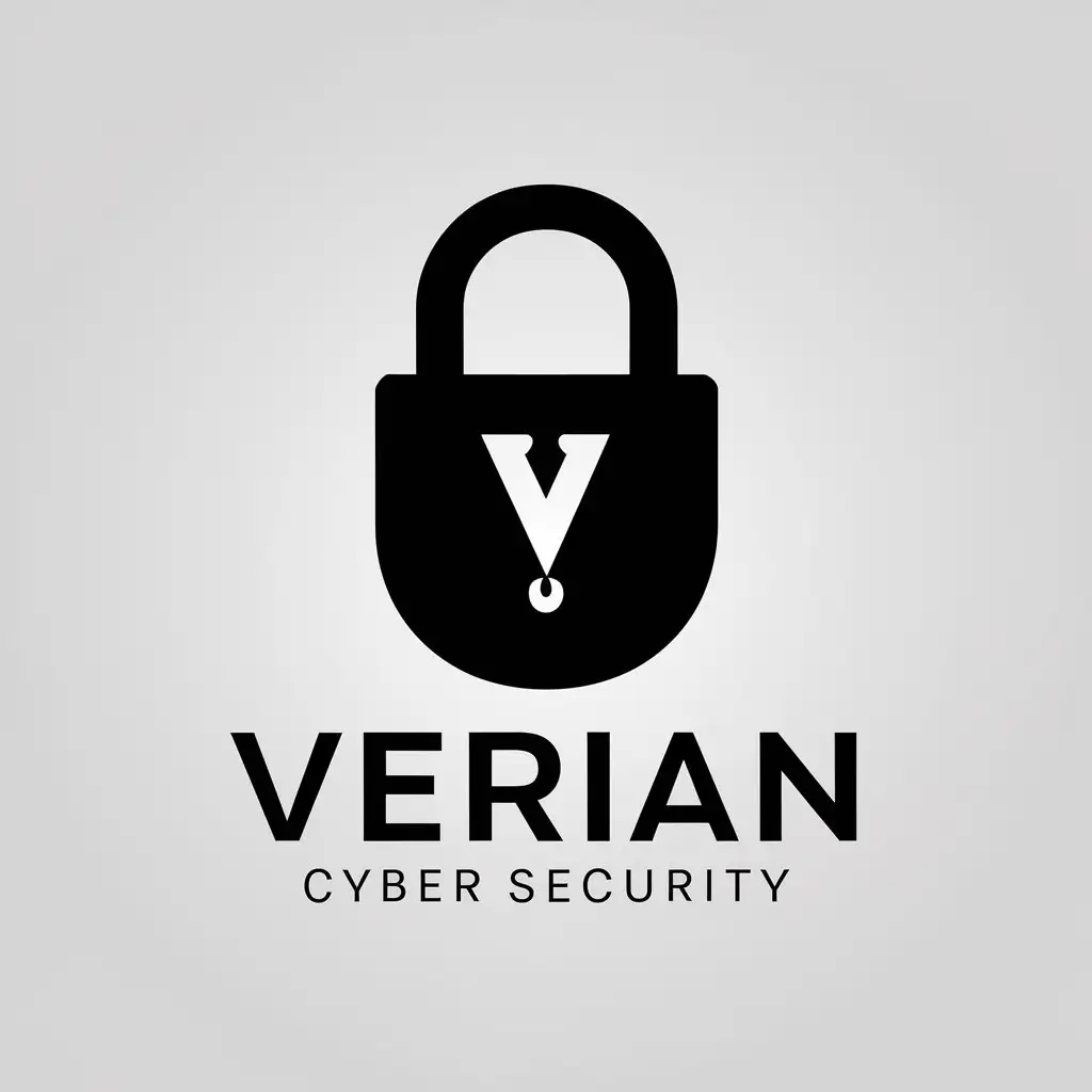 a vector logo design,with the text "Verian Cyber Security

", main symbol:Lock Picking,Minimalistic,clear background