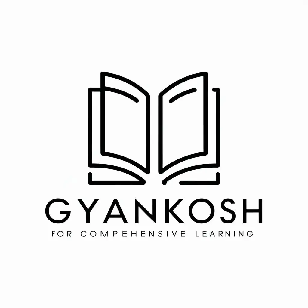 LOGO Design For Gyankosh Minimalistic Open Book Symbol for Comprehensive Learning