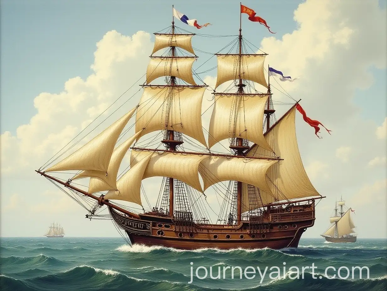 Portuguese-Caravel-Sailing-on-the-Open-Sea-in-1400-CE