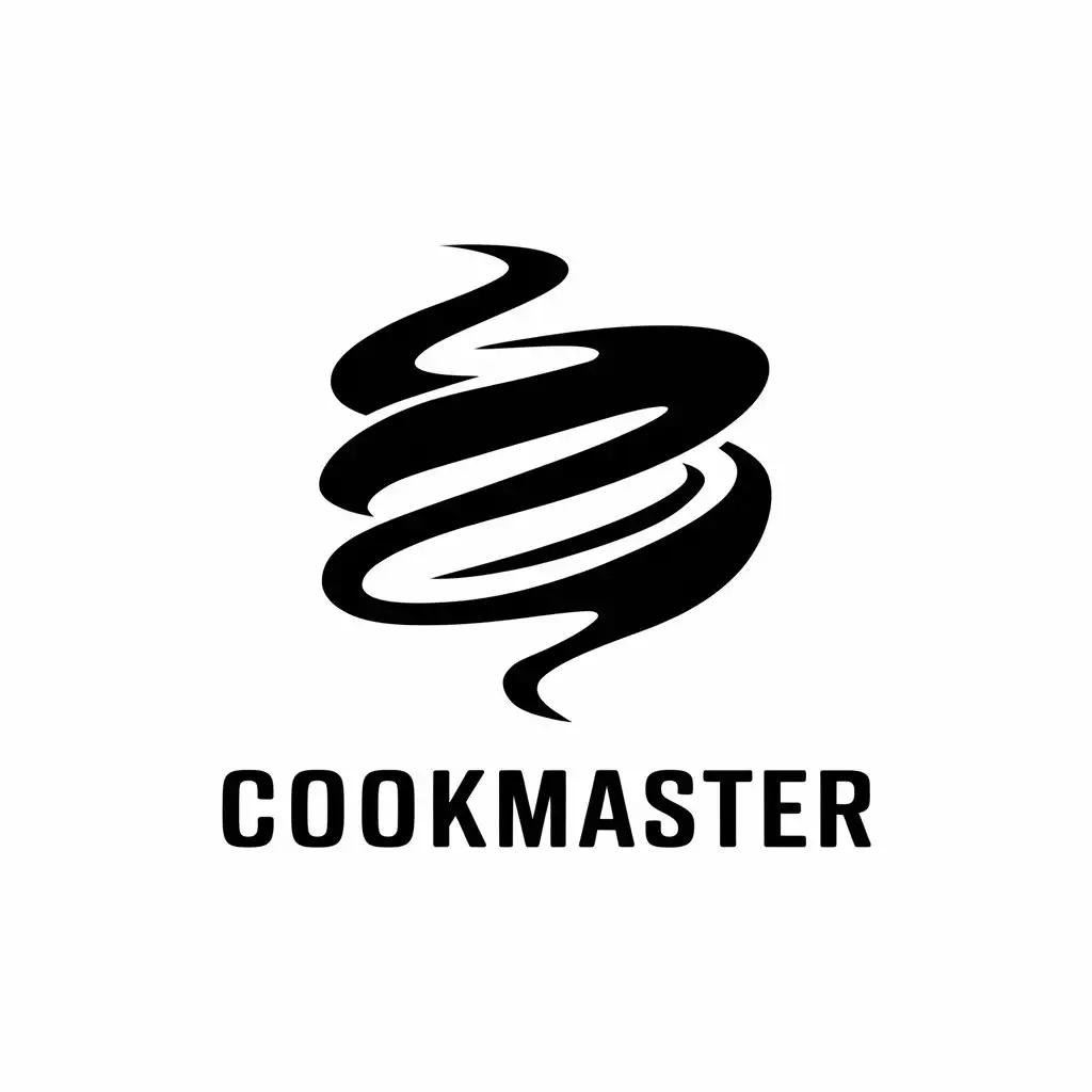 LOGO-Design-for-CookMaster-Whirl-and-Gush-Symbol-Moderate-Style-for-Restaurant-Industry