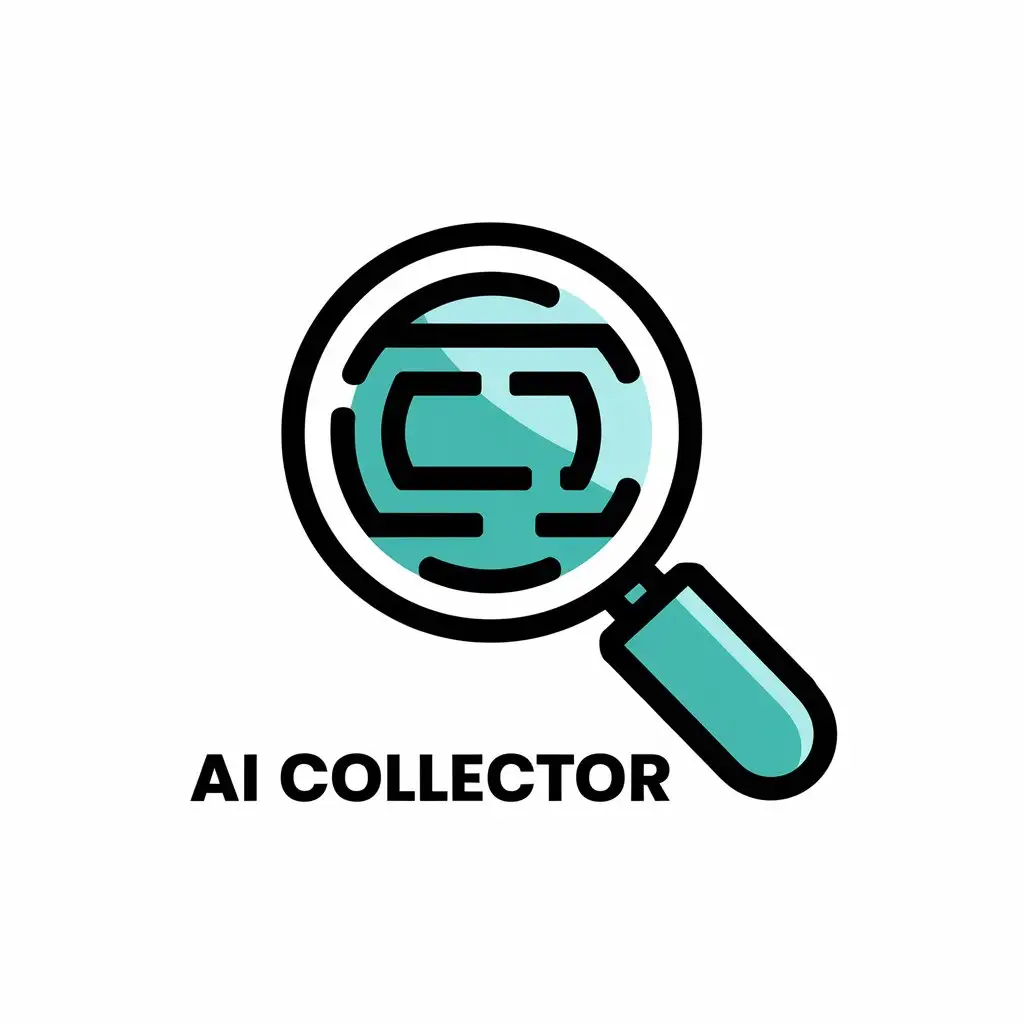 LOGO Design for AI Collector Magnifying Glass Symbol with Technology Theme