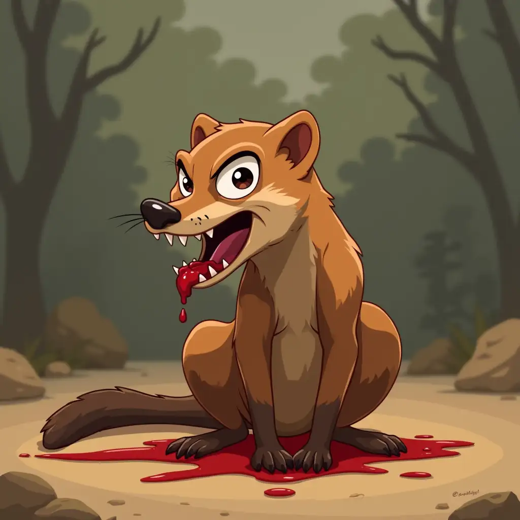 Fierce-Mongoose-Illustration-with-Blood-Splatter