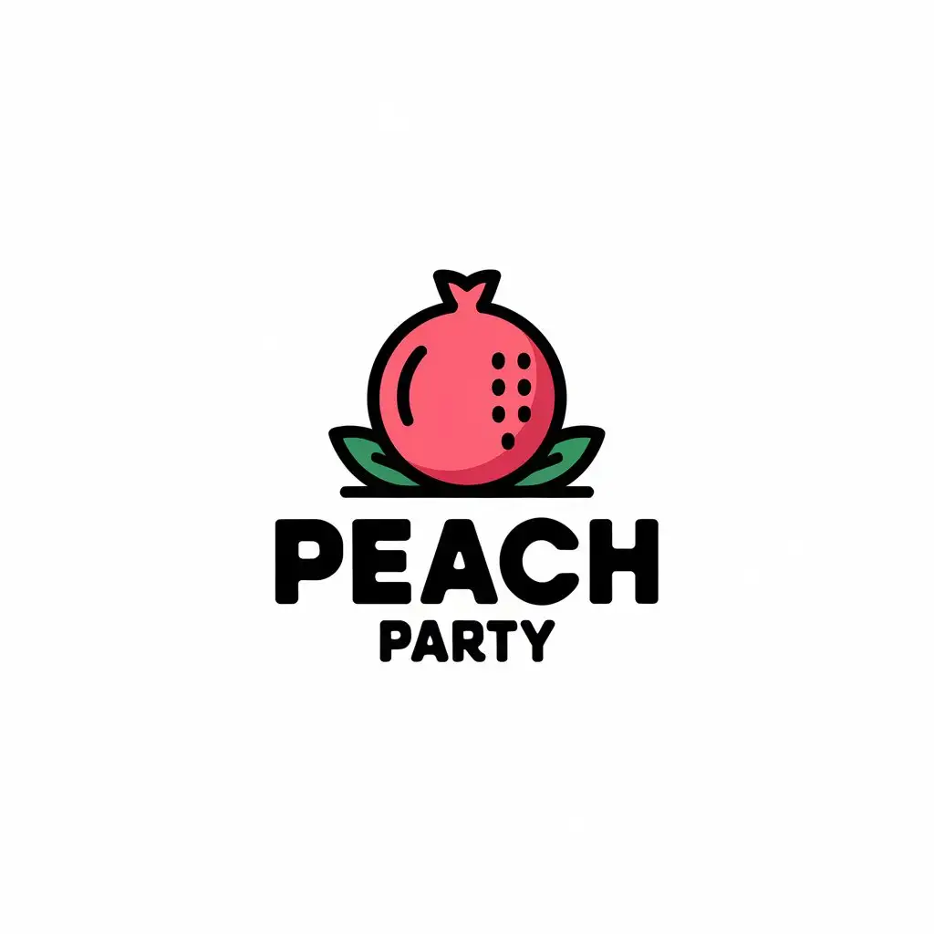 LOGO-Design-for-Peach-Party-Pomegranate-Symbol-with-Elegant-and-Vibrant-Theme