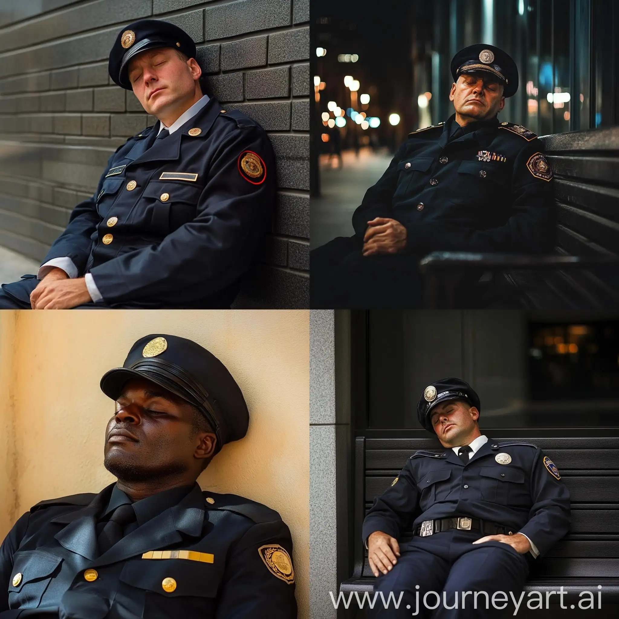 Sleeping-Security-Guard-in-Uniform