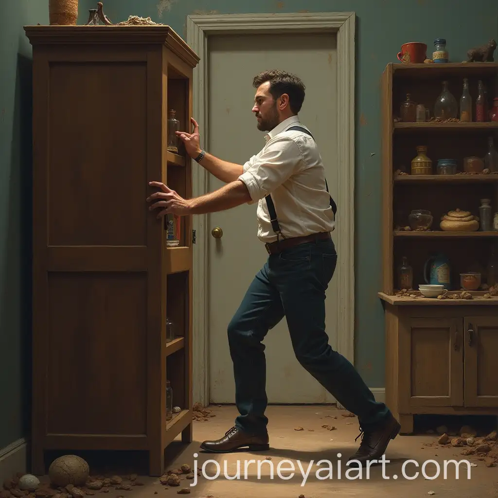 A-Cupboard-Punching-a-Man-in-a-Boxing-Ring