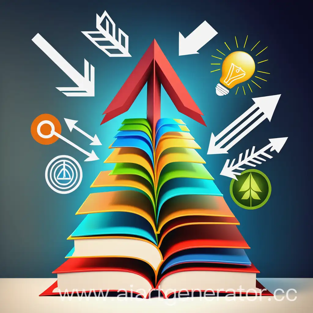 Symbolic-Arrows-of-Progress-with-Books-Energy-and-Environment-Symbols