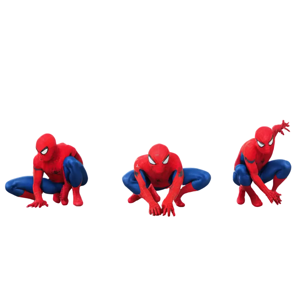 Spiderman-in-a-Row-PNG-Image-HighQuality-Transparent-Artwork-for-Digital-Use