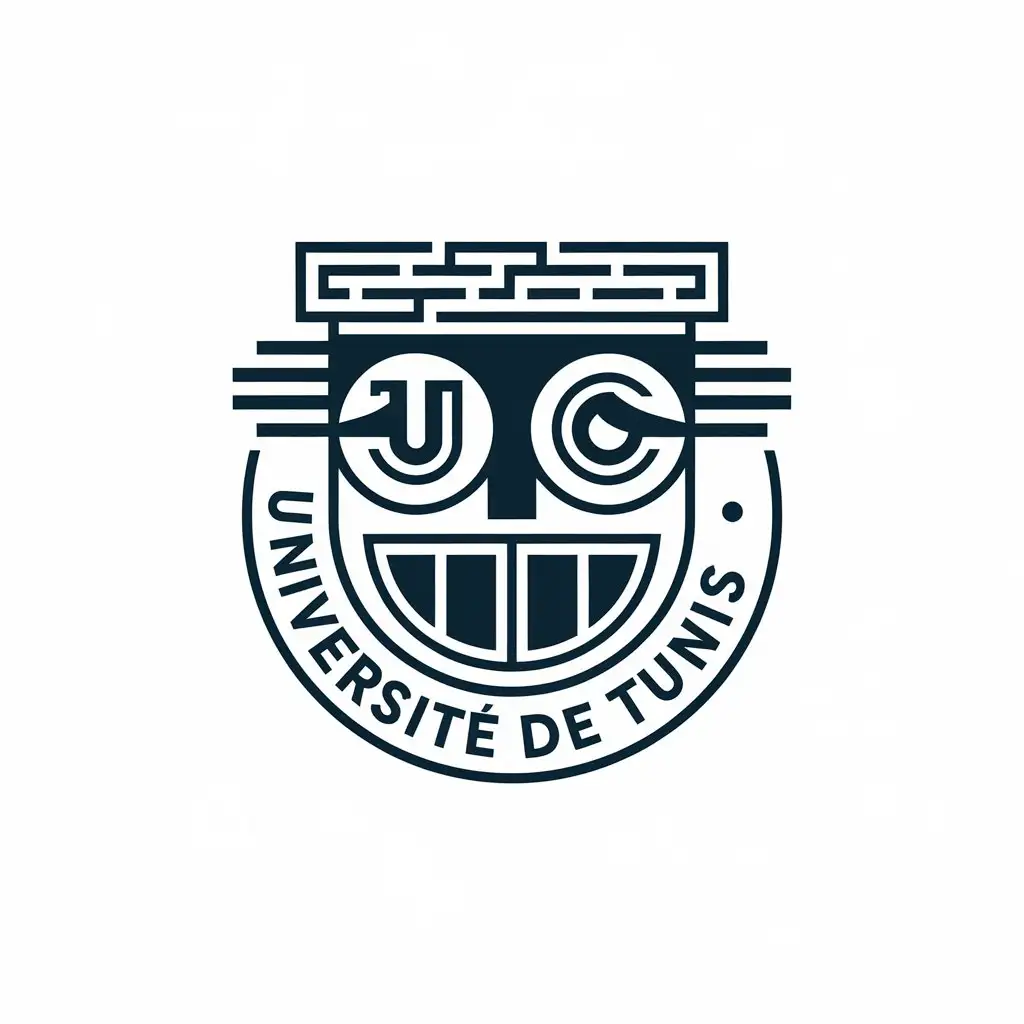 a vector logo design,with the text "Université de Tunis", main symbol:Ai,Moderate,clear background