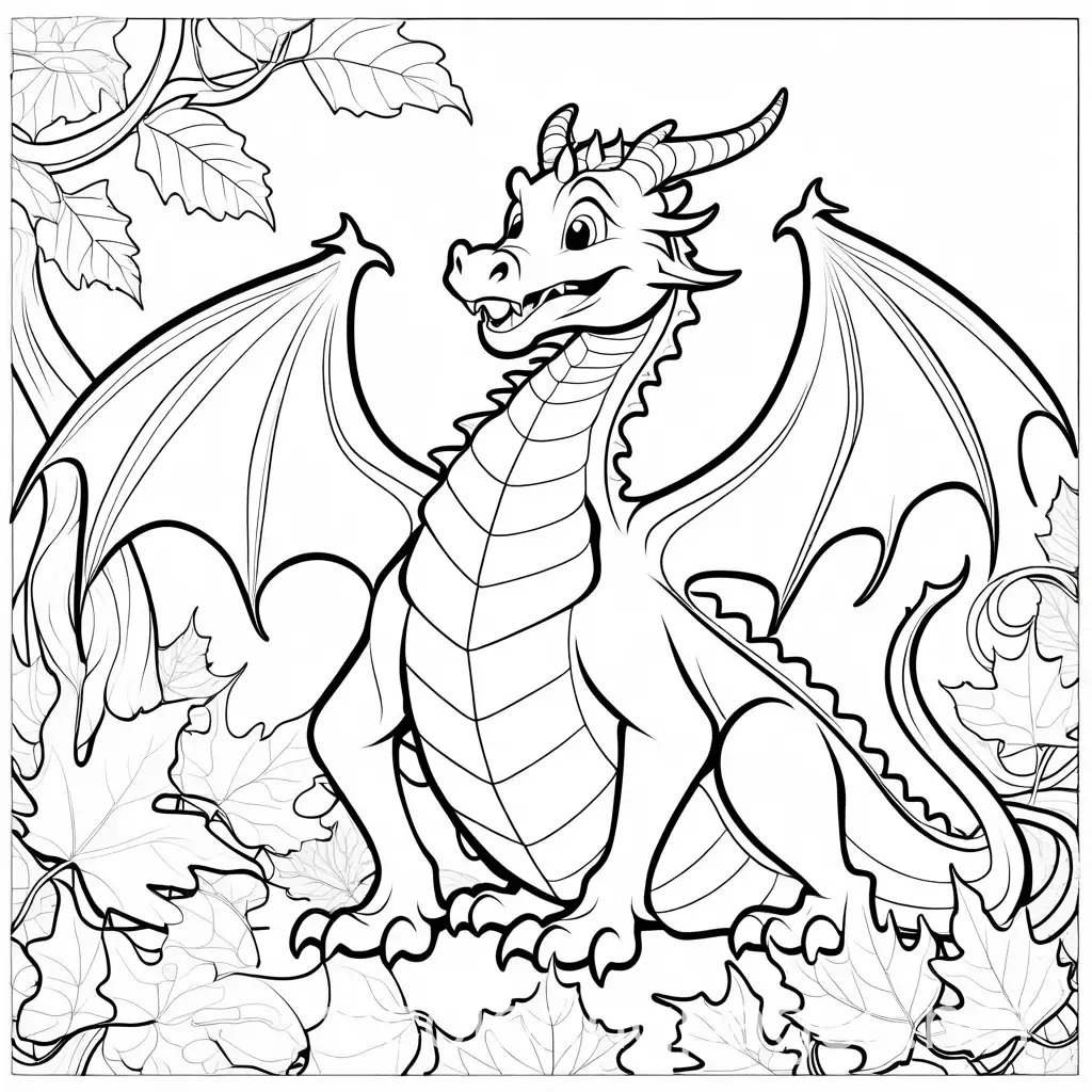 Dragon-Coloring-Page-with-Fall-Leaves