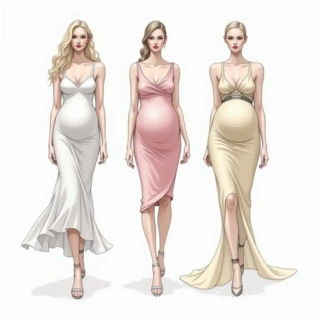 Fashion-Illustration-of-Cocktail-Dresses-Inspired-by-Birth-and-Pregnancy
