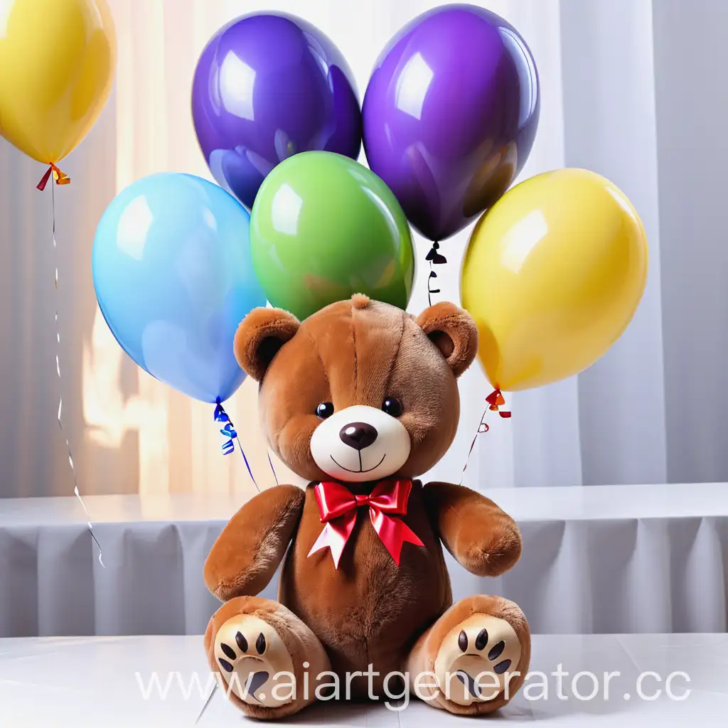 Adorable-Bear-Holding-Colorful-Balloons-for-a-Gift