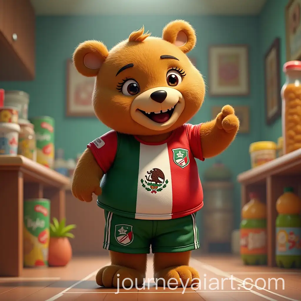 AI-Image-ExpansionBimbo-Bear-Promotes-Tazos-Collectibles-with-Mexican-Team-Outfit-and-World-Cup-Prizes