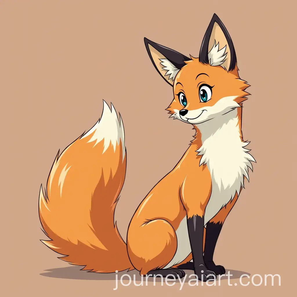 Stylized-Fox-with-Long-Neck-and-Legs-in-90s-Anime-Art-Style