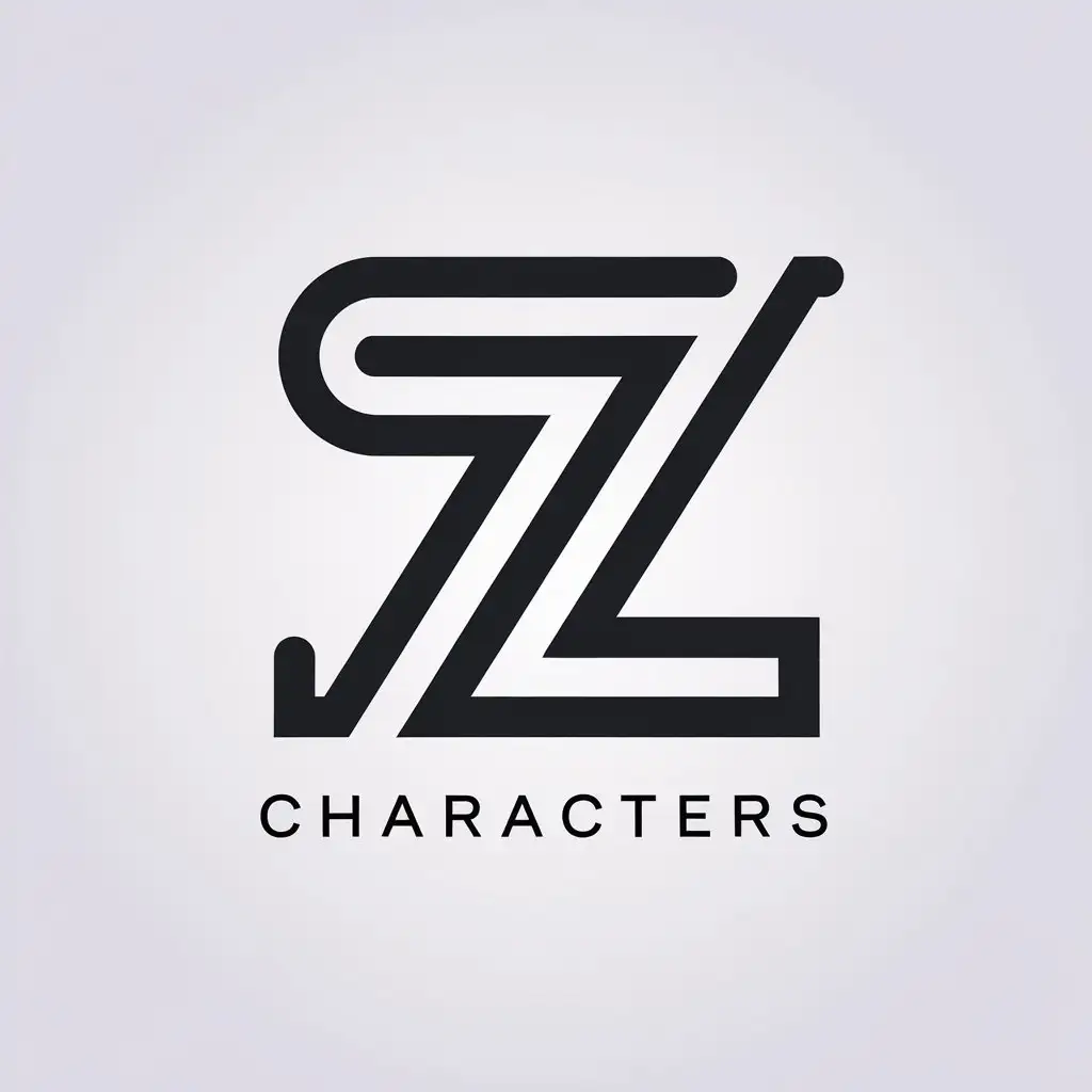 LOGO Design for Characters Minimalistic SZ Symbol with Clear Background