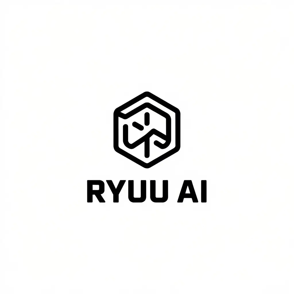 LOGO Design for RYUU AI Minimalistic Hexagon Symbol for Medical Dental Industry