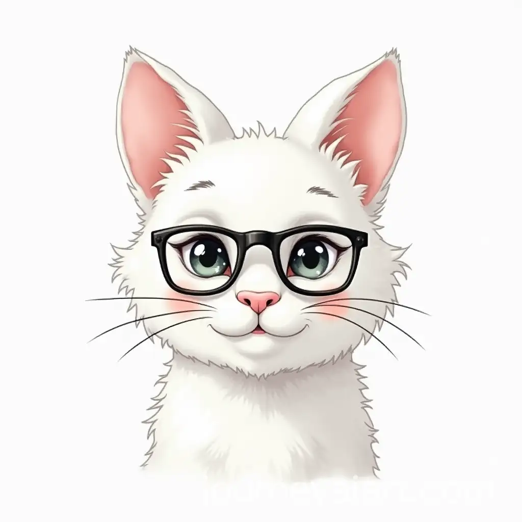 White-Cat-with-Glasses-Drawing-in-a-Creative-Setting