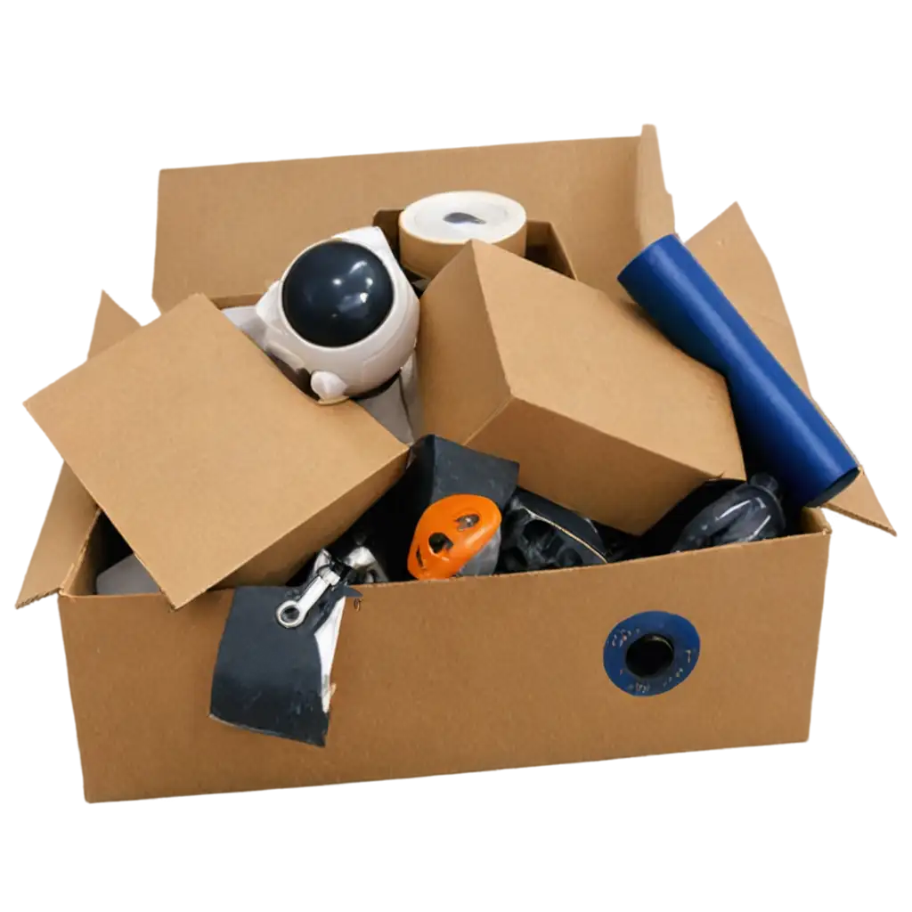 Scattered-Objects-in-a-Box-PNG-HighQuality-Versatile-Image-for-Creative-Projects