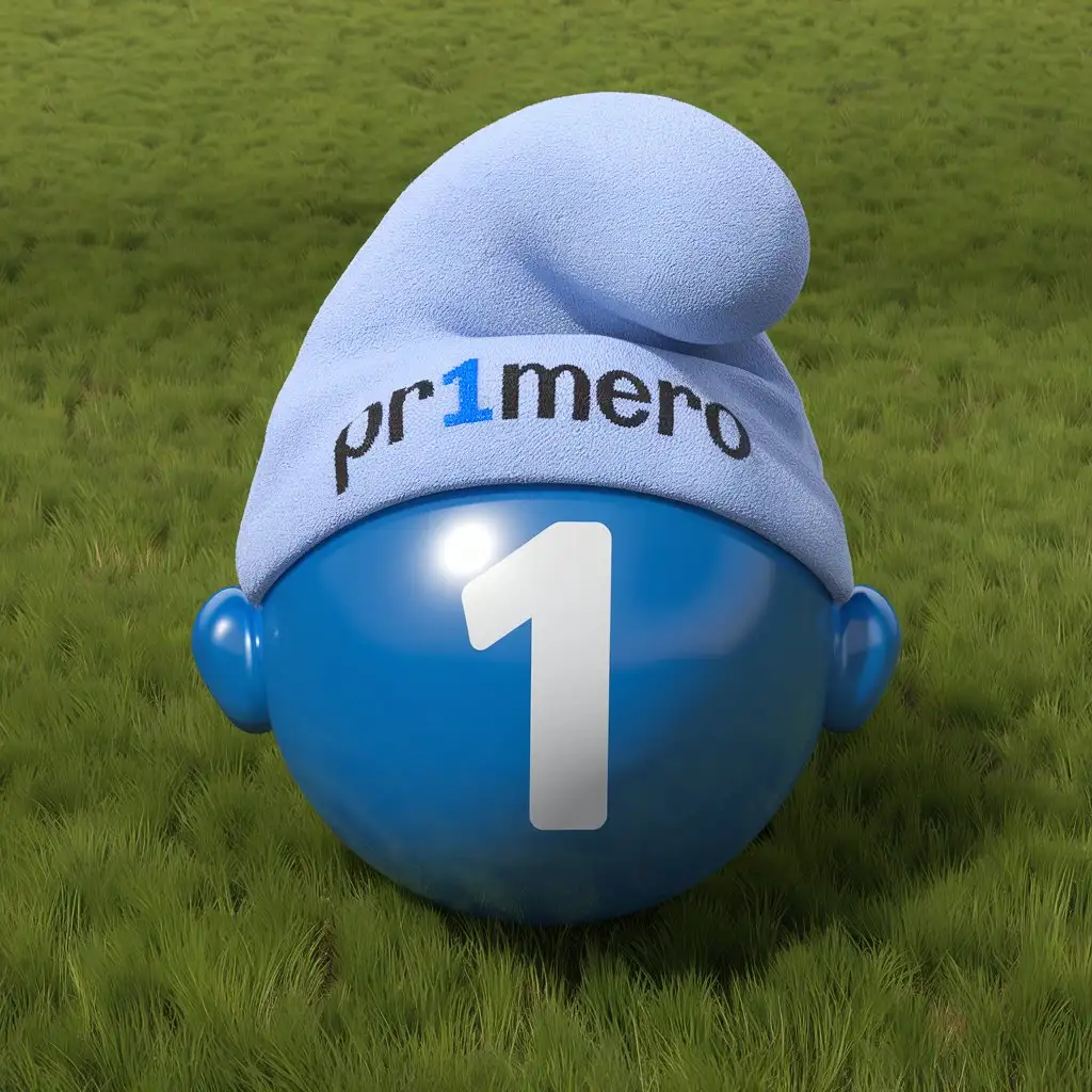 Blue-3D-Sphere-with-Phrygian-Cup-Hat-and-PR1MERO-Typography