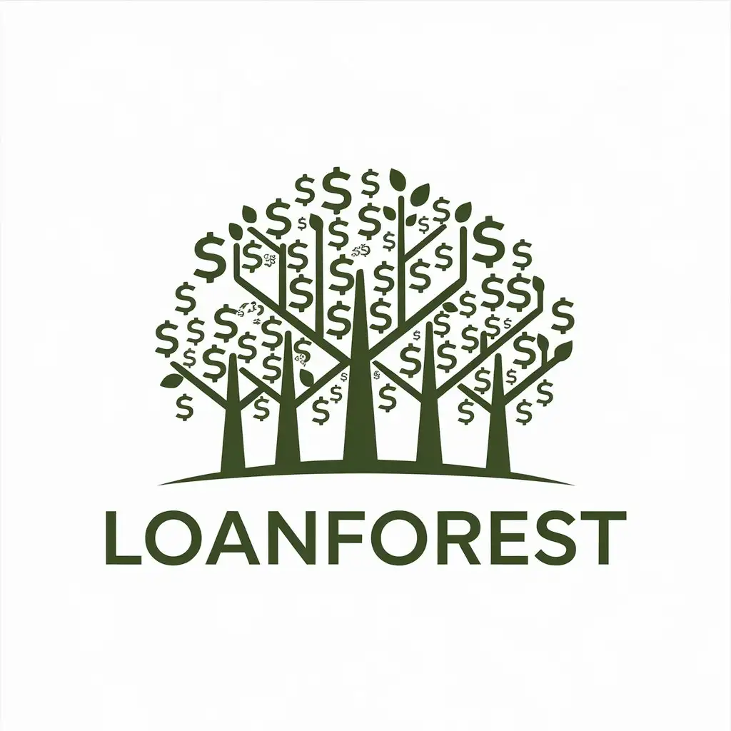 LOGO-Design-For-LoanForest-Green-Forest-Theme-with-Money-Elements