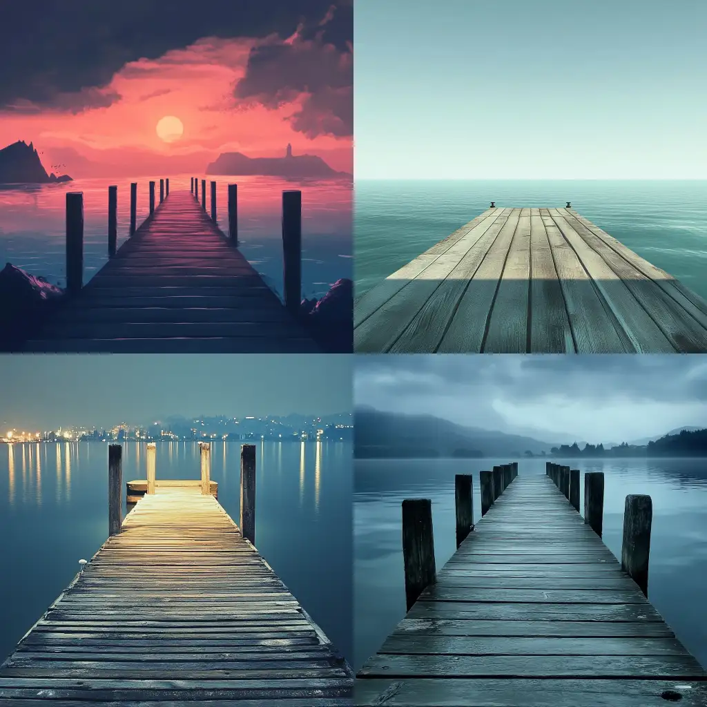 Serene-Dock-Scene-with-Calm-Waters-and-Tranquil-Sky