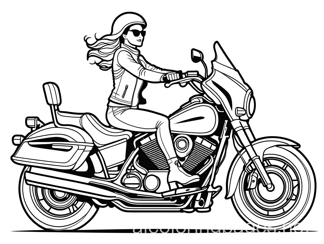 Lady-Biker-Riding-a-Motorcycle-Coloring-Page-for-Kids