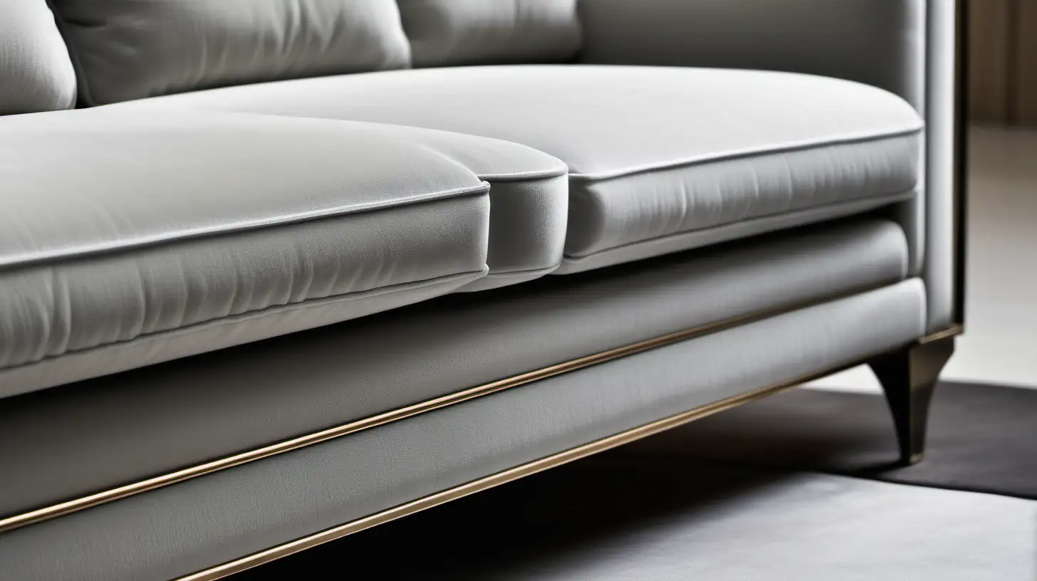 Timeless Italian Sofa Design with Metal and Wooden Details