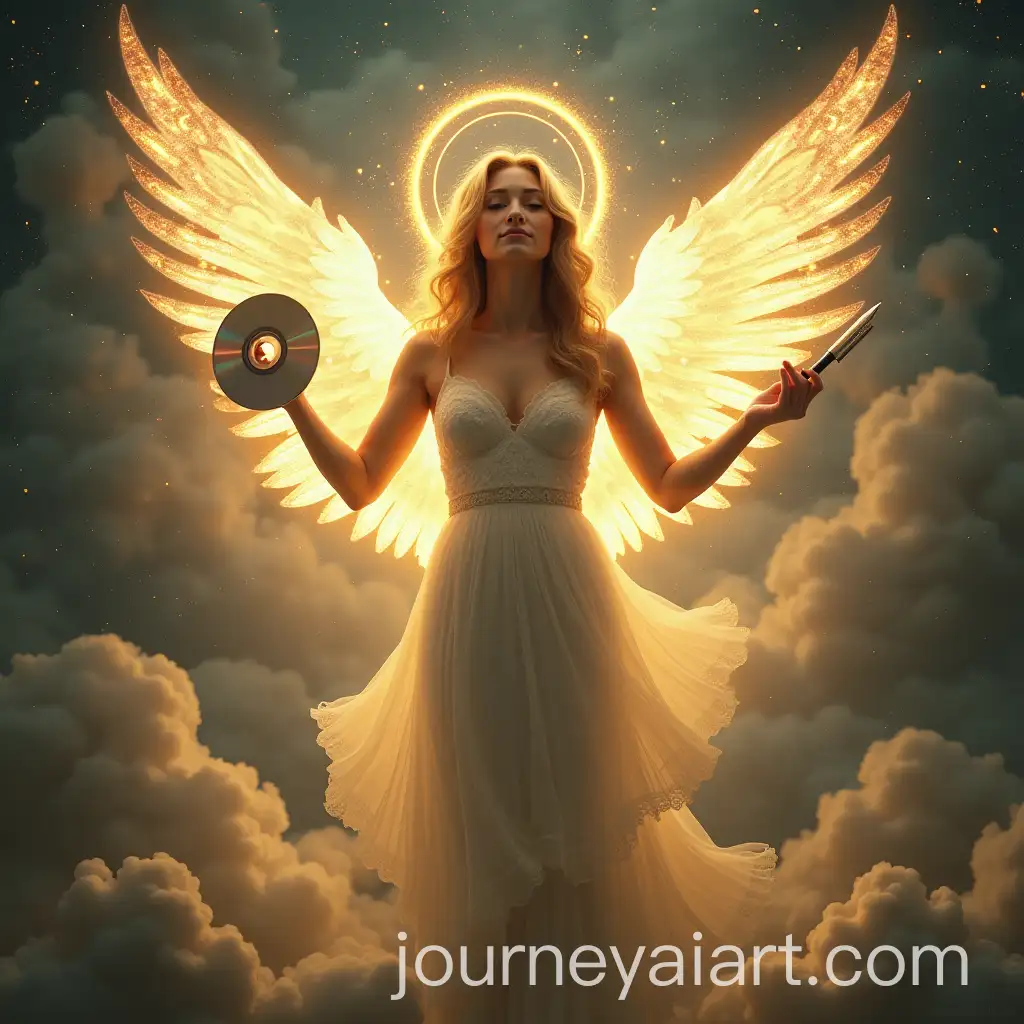 AngelGoddess-Holding-CD-and-Wifi-Wand-Symbolizing-Digital-Enlightenment