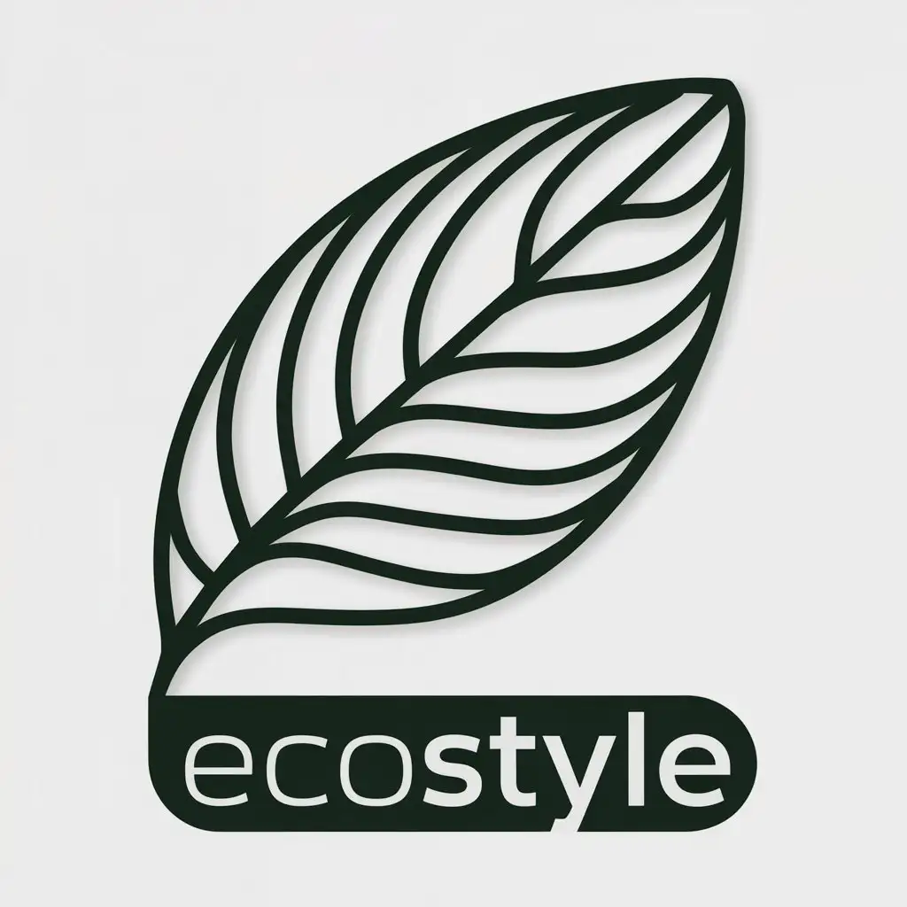 LOGO Design for EcoStyle Minimalistic TextBased Vector Logo with Clear Background