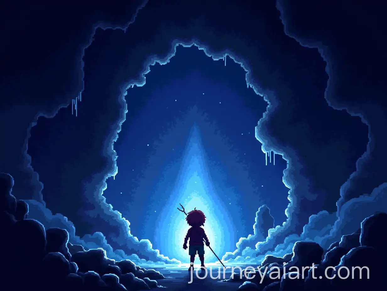 Adventurer-Exploring-a-Crystal-Cave-in-a-Retro-NES-Game-Screenshot