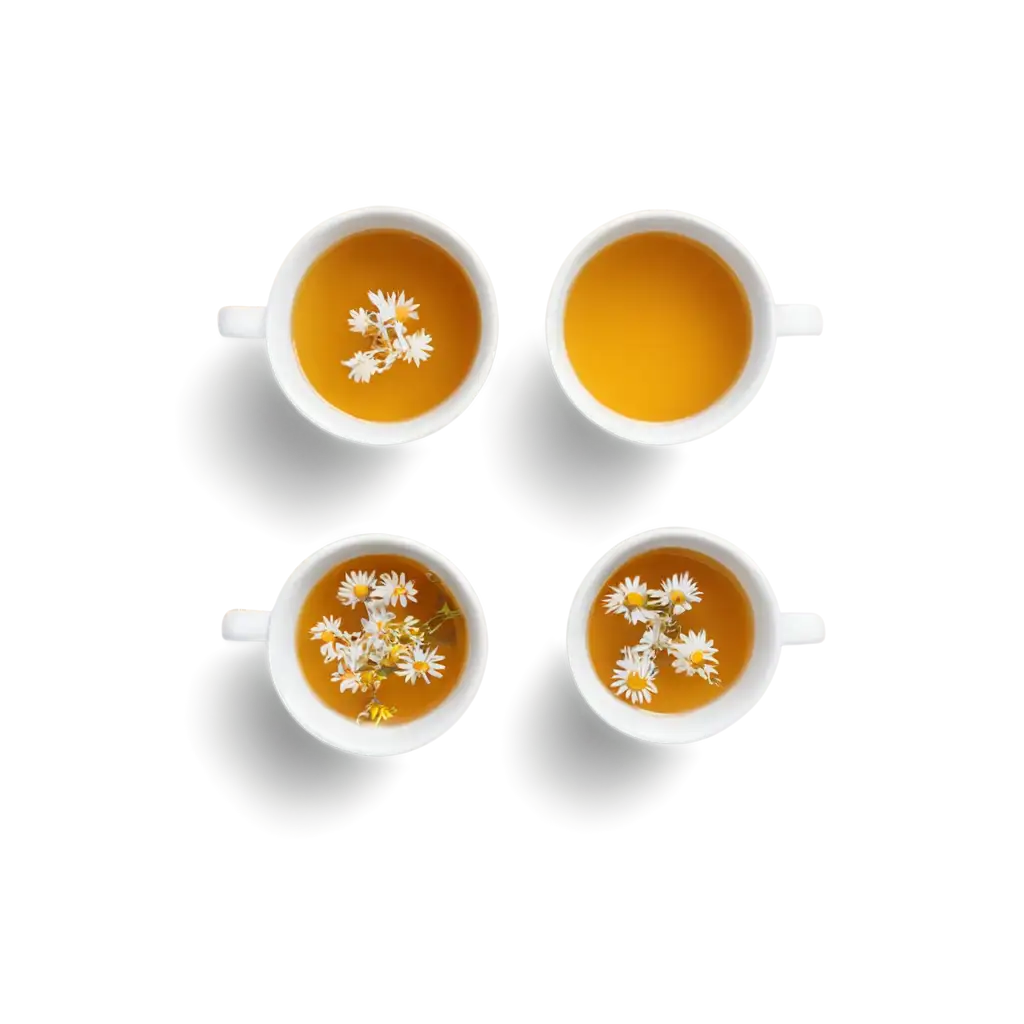 Top-View-of-White-Cups-with-Currant-and-Chamomile-Tea-PNG-Image-for-Clear-HighQuality-Visuals