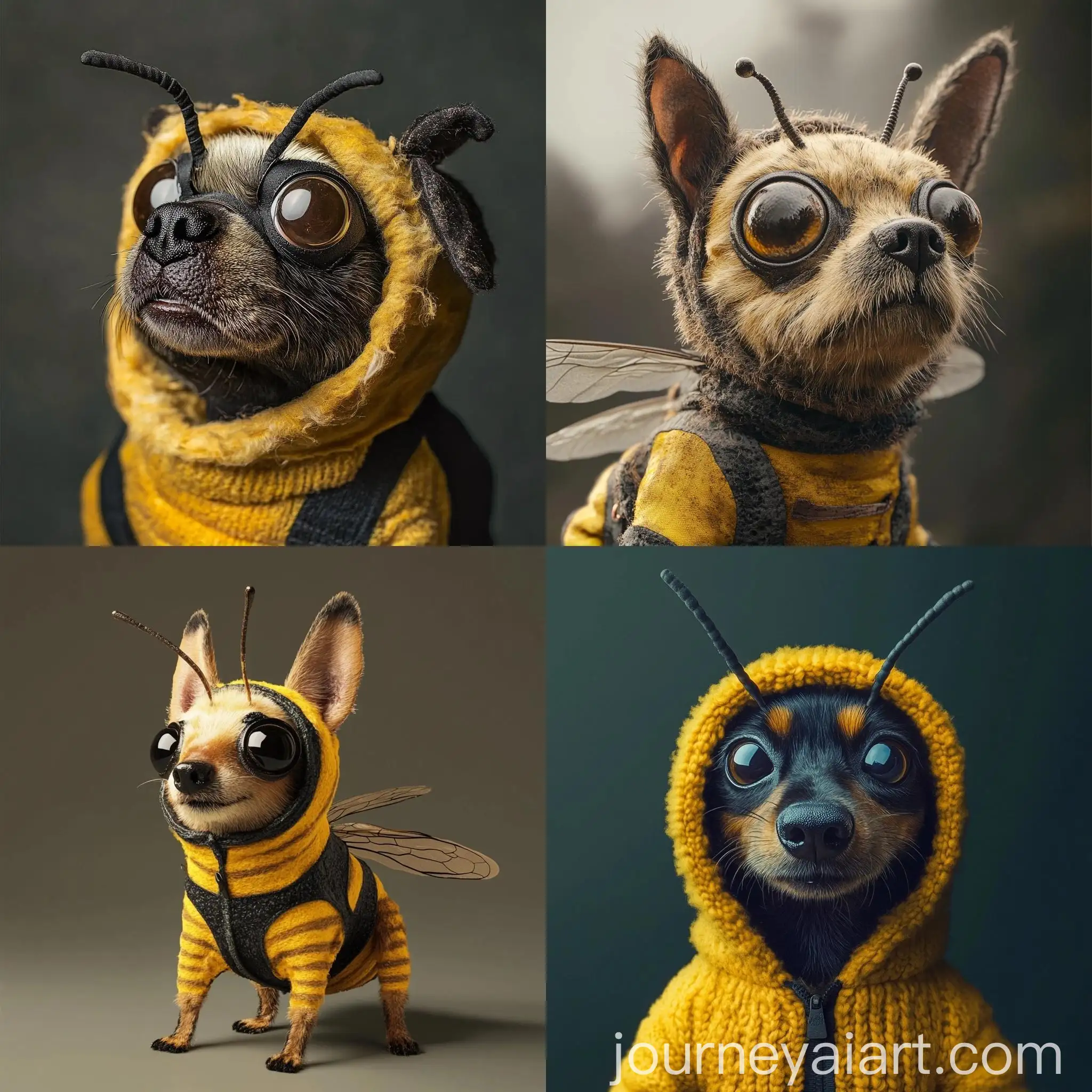 Bee-Wearing-Dog-Costume-with-Distinctive-Features