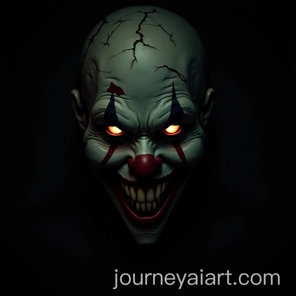 Sinister-Clown-Face-Emerging-from-Darkness-with-Glowing-Eyes-and-Jagged-Teeth