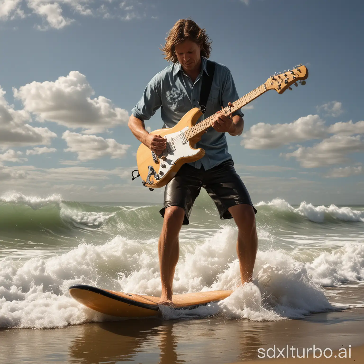 surf guitarist in the style of Rick Rietveld