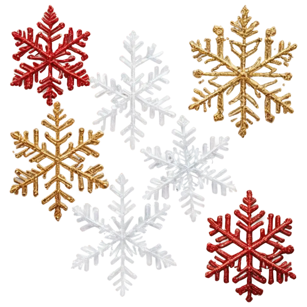 Glittering-Snowflake-Ornaments-PNG-for-Elegant-Christmas-Tree-Decor-and-Holiday-Designs