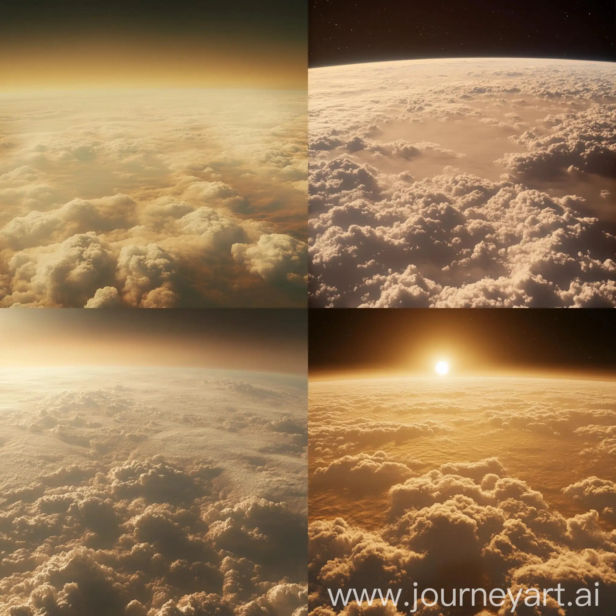 Aerial-View-of-Earth-from-the-Stratosphere-with-White-and-BrownOrange-Cloud-Layers