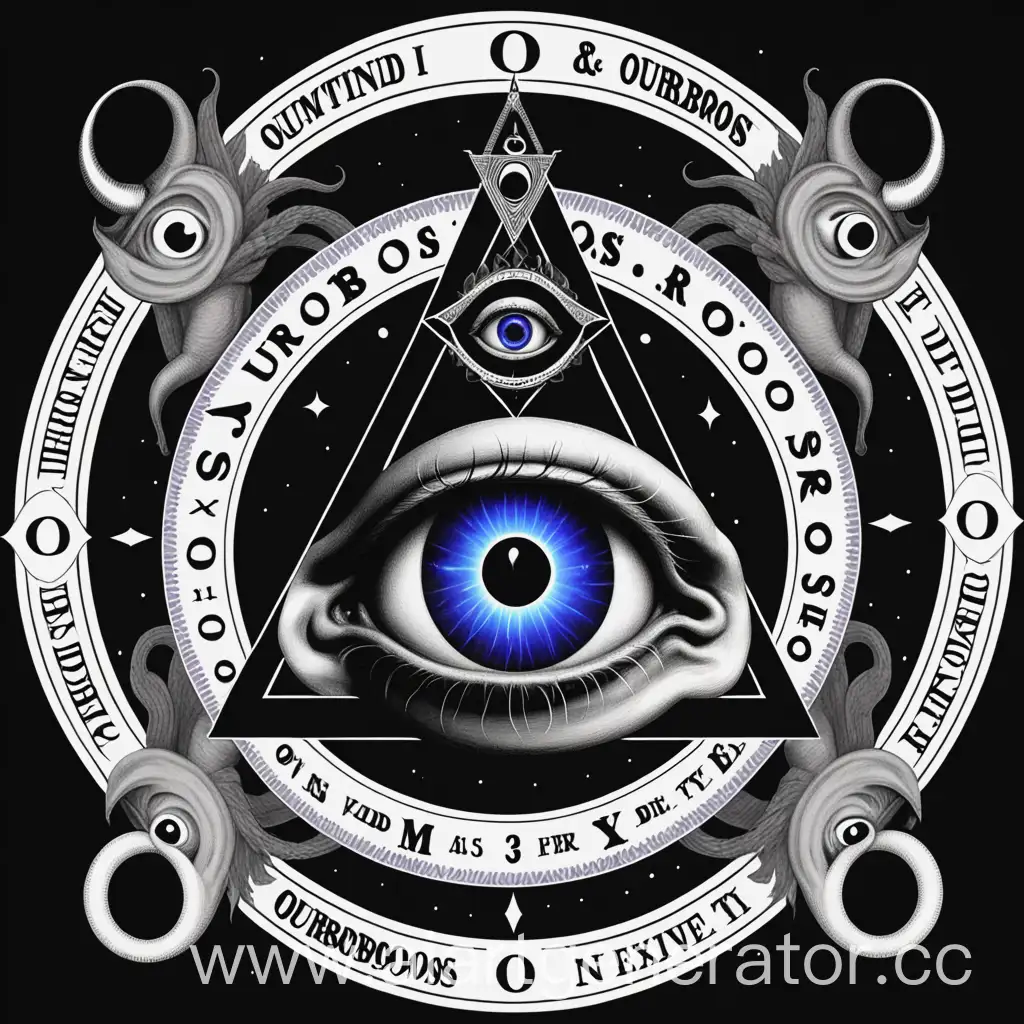 Mystical-Ouroboros-with-Masonic-Symbolism-and-Third-Eye-Enlightenment