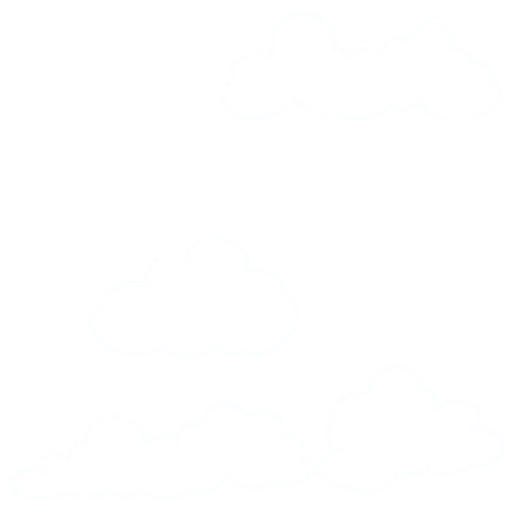 PNG-White-Doodle-Sketchy-Style-Floating-Soft-Clouds-on-Transparent-Background