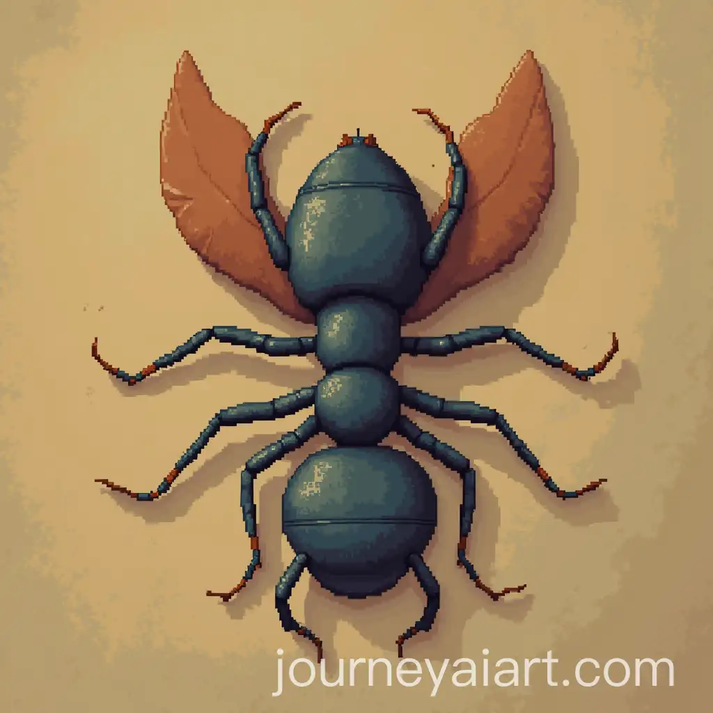 Topdown-View-of-an-8Bit-Ant-in-Pixel-Art-Style