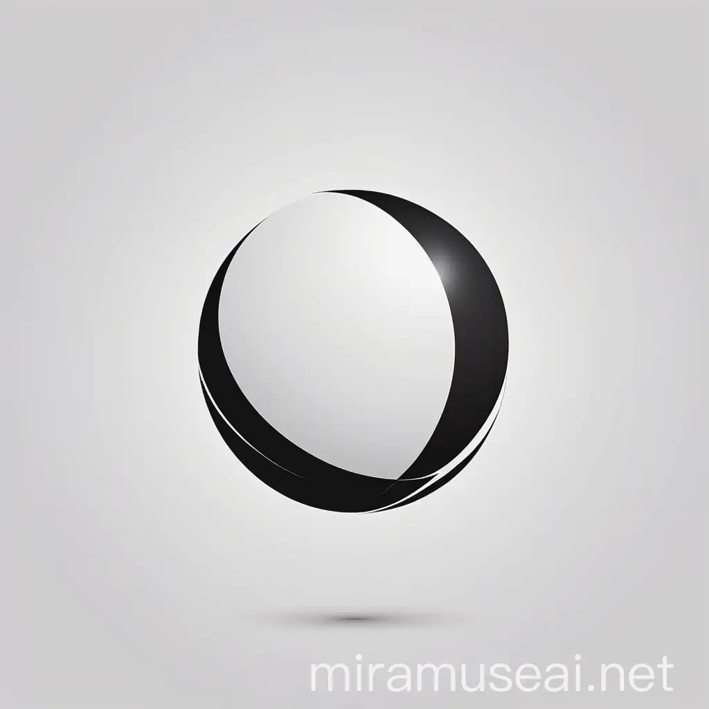 Stylized Vector Logo Design Featuring Minimalist Black and White Sphere