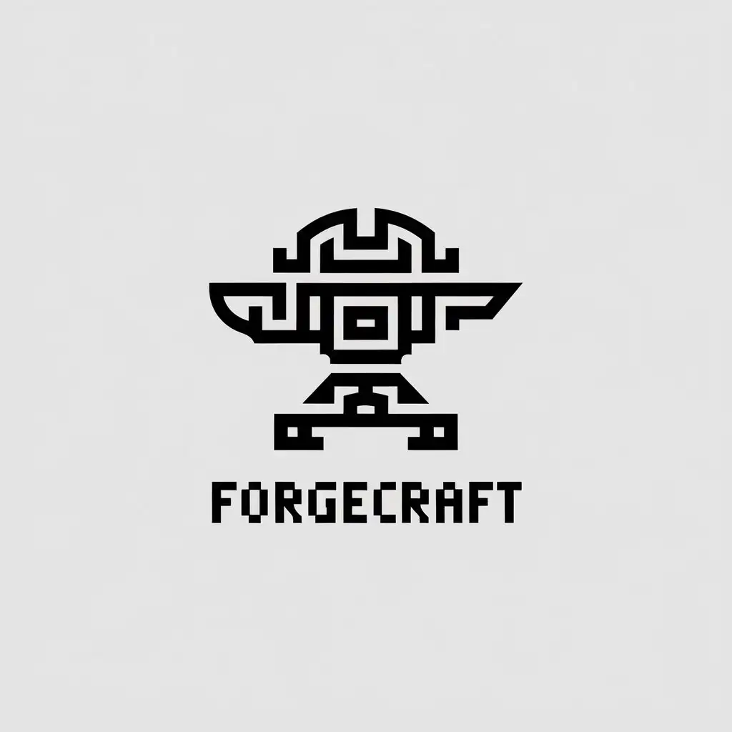 LOGO Design for ForgeCraft Anvil Symbol in Bold and Complex Style for Entertainment Industry