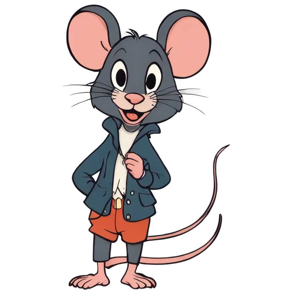 Cute-Drawn-Mouse-in-Disney-Style-PNG-HighQuality-Versatile-Artwork-for-Your-Projects